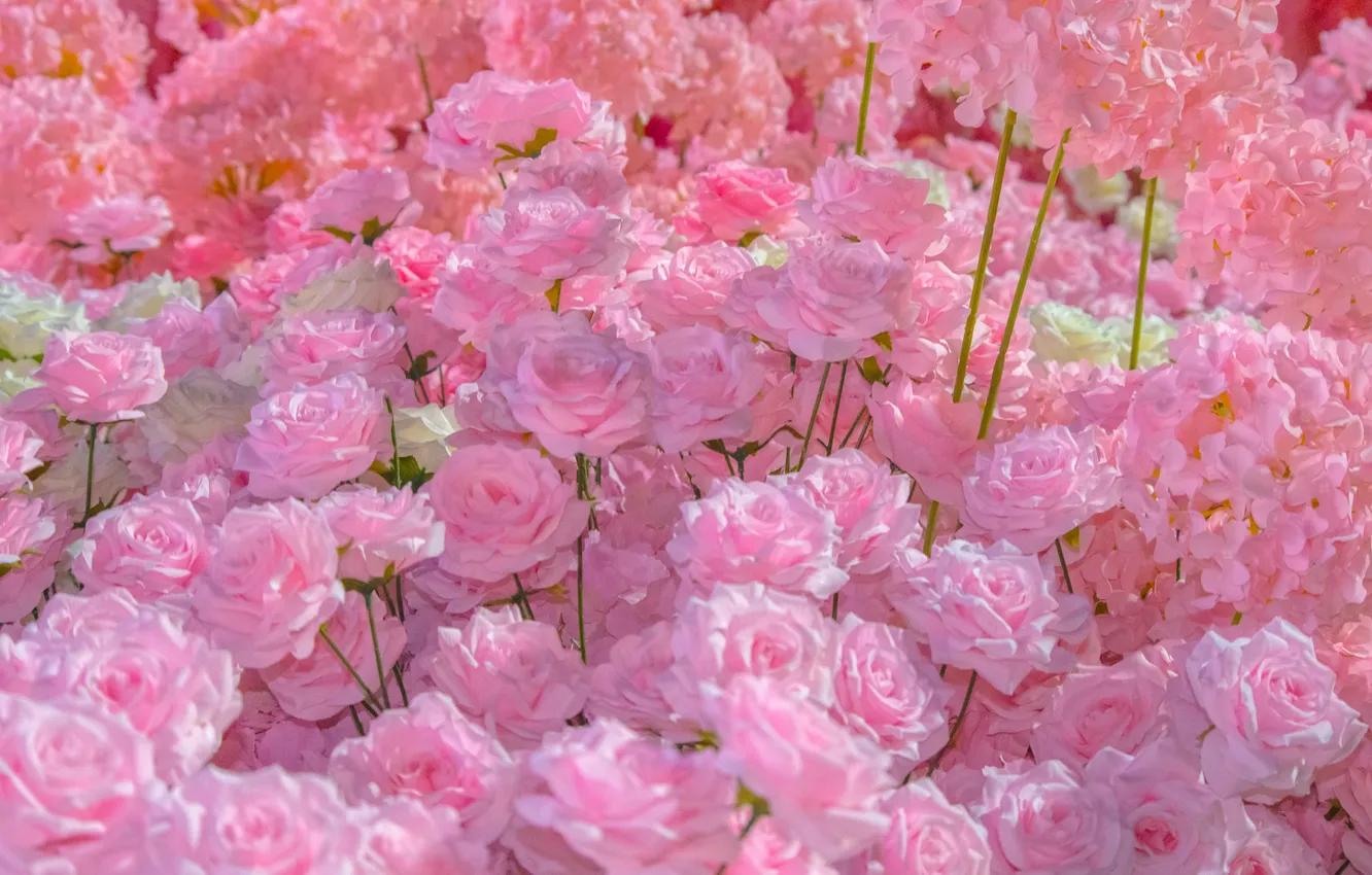 Photo wallpaper love, rose, romantic, bouquet, Pink flowers, wedding decor, soft colors