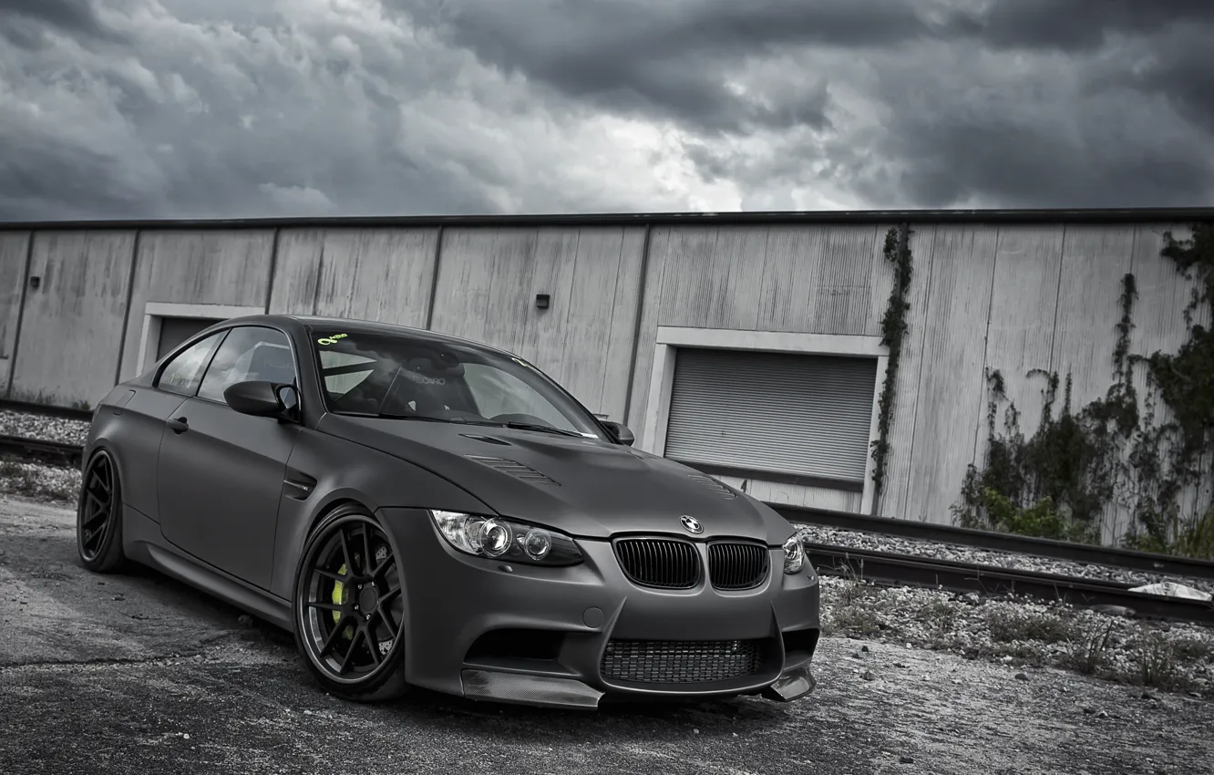 Photo wallpaper the sky, black, bmw, BMW, coupe, Matt, coupe, e92