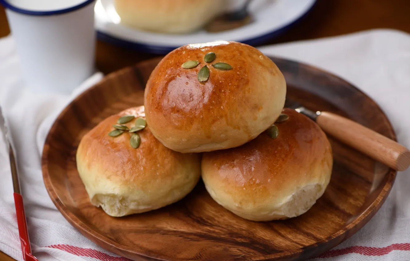 Photo wallpaper seeds, cakes, buns