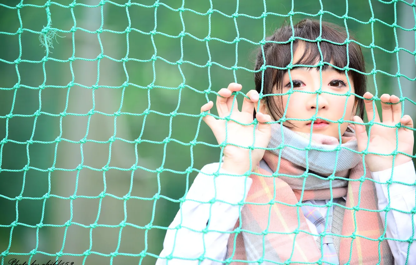 Photo wallpaper girl, woman, room, asian, net