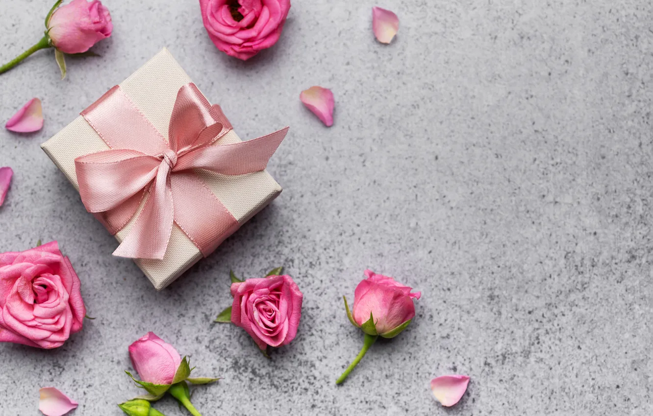 Photo wallpaper love, flowers, gift, romance, heart, roses, love, Valentine's day