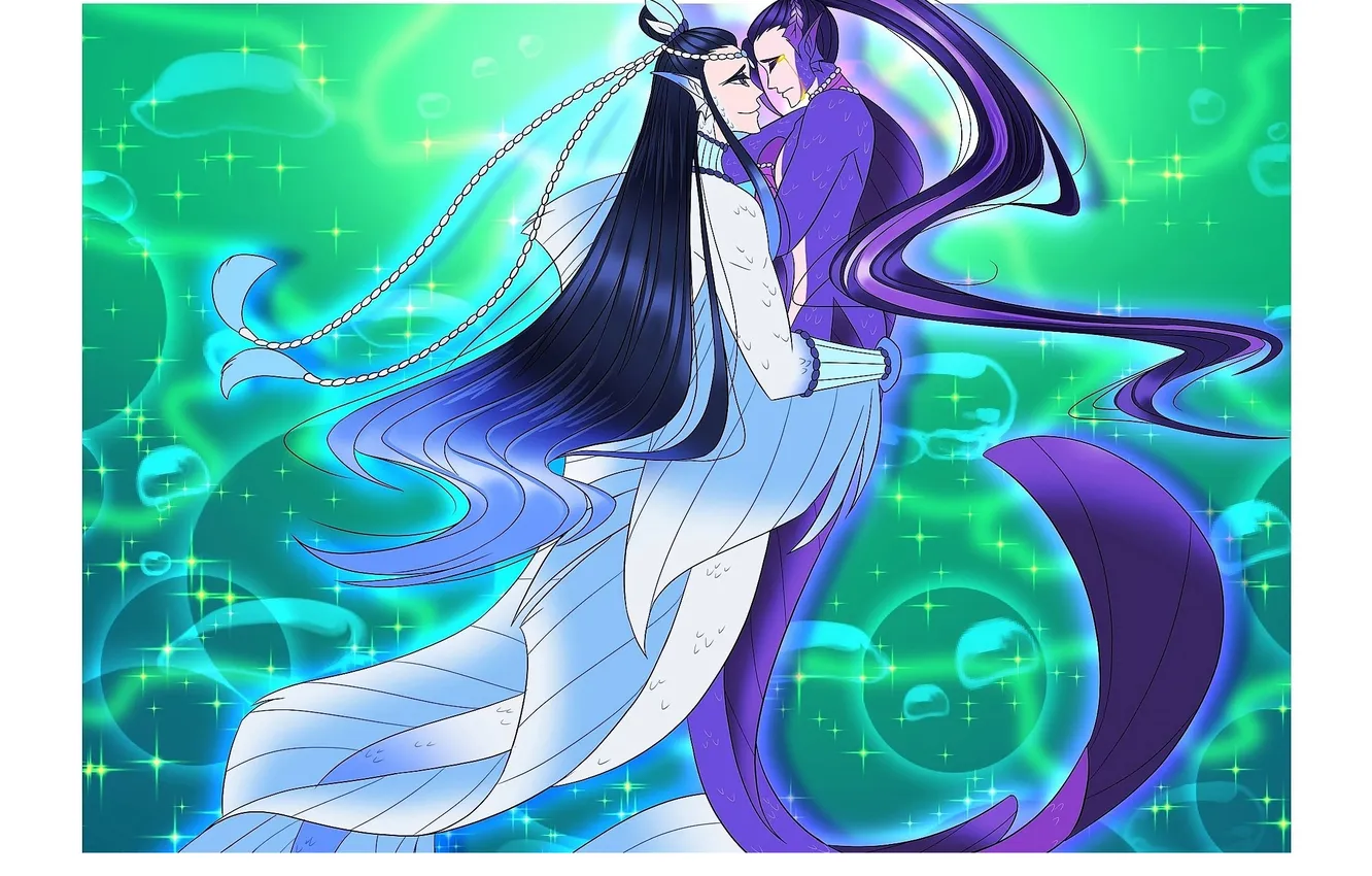 Photo wallpaper water, mermaid, Mo Dao Zu Shi, Master evil cult, Lan Huan, Jiang Cheng, Lan Xichen