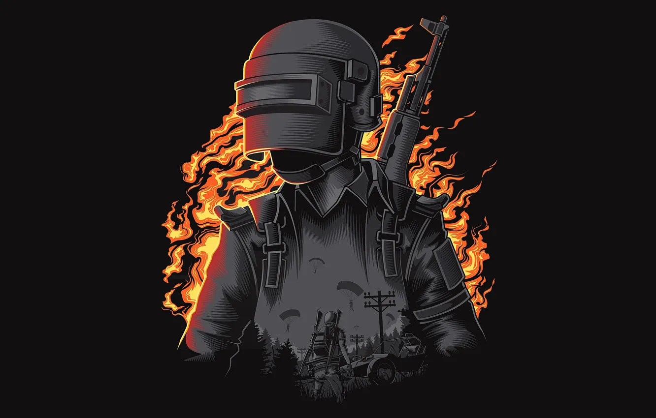 Photo wallpaper background, soldiers, helmet, PlayerUnknown's Battlegrounds