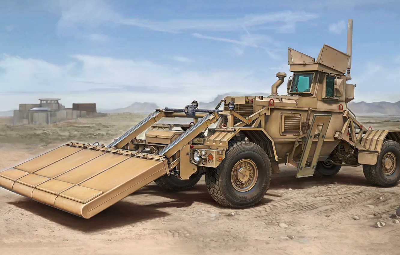 Photo wallpaper vehicle-mounted mine detection, VMMD, DCD Protected Mobility, Sapper, Bomb disposal, Husky Mk III