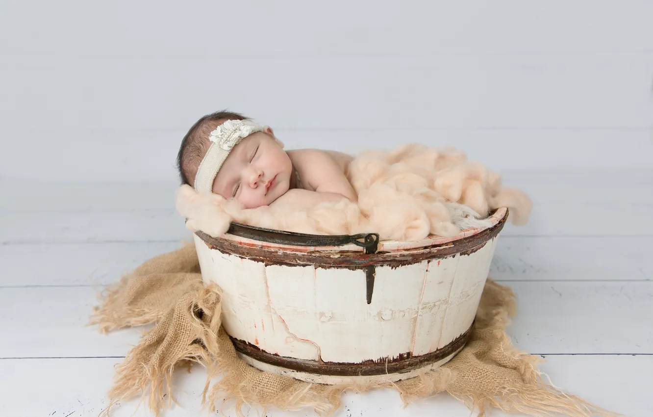 Photo wallpaper background, basket, baby