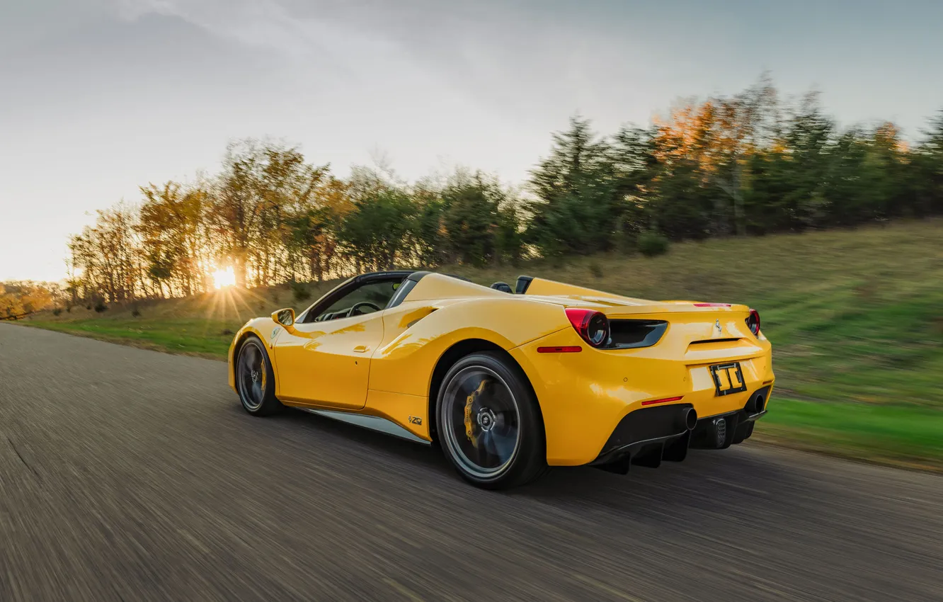 Photo wallpaper Ferrari, 2017, 488, Ferrari 488 Spider 70th Anniversary "Bold Yellow"