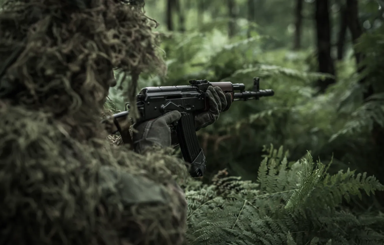 Photo wallpaper forest, war, army, soldiers, machine, camouflage, military, conflict