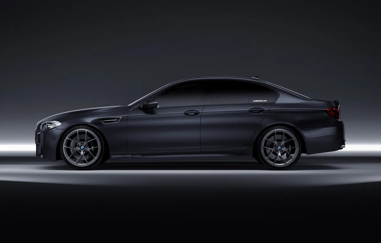 Photo wallpaper black, shark, BMW, side