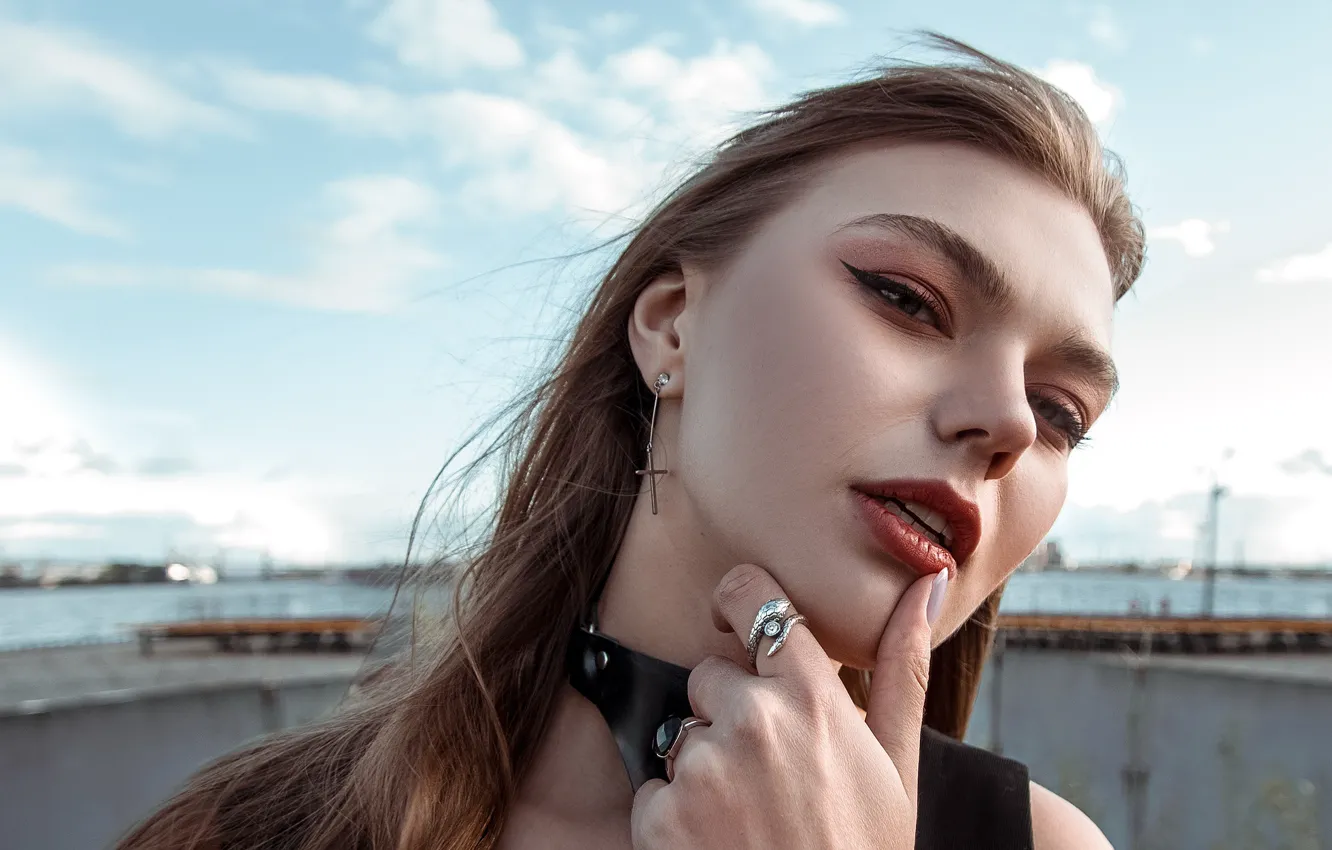 Photo wallpaper portrait, makeup, sponge, Oleg Naumov