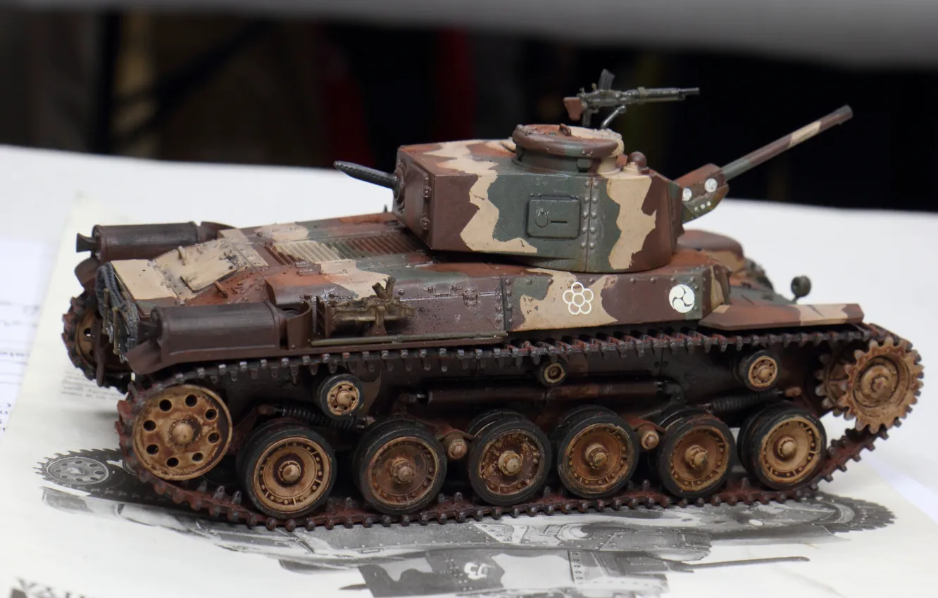 Photo wallpaper toy, tank, model