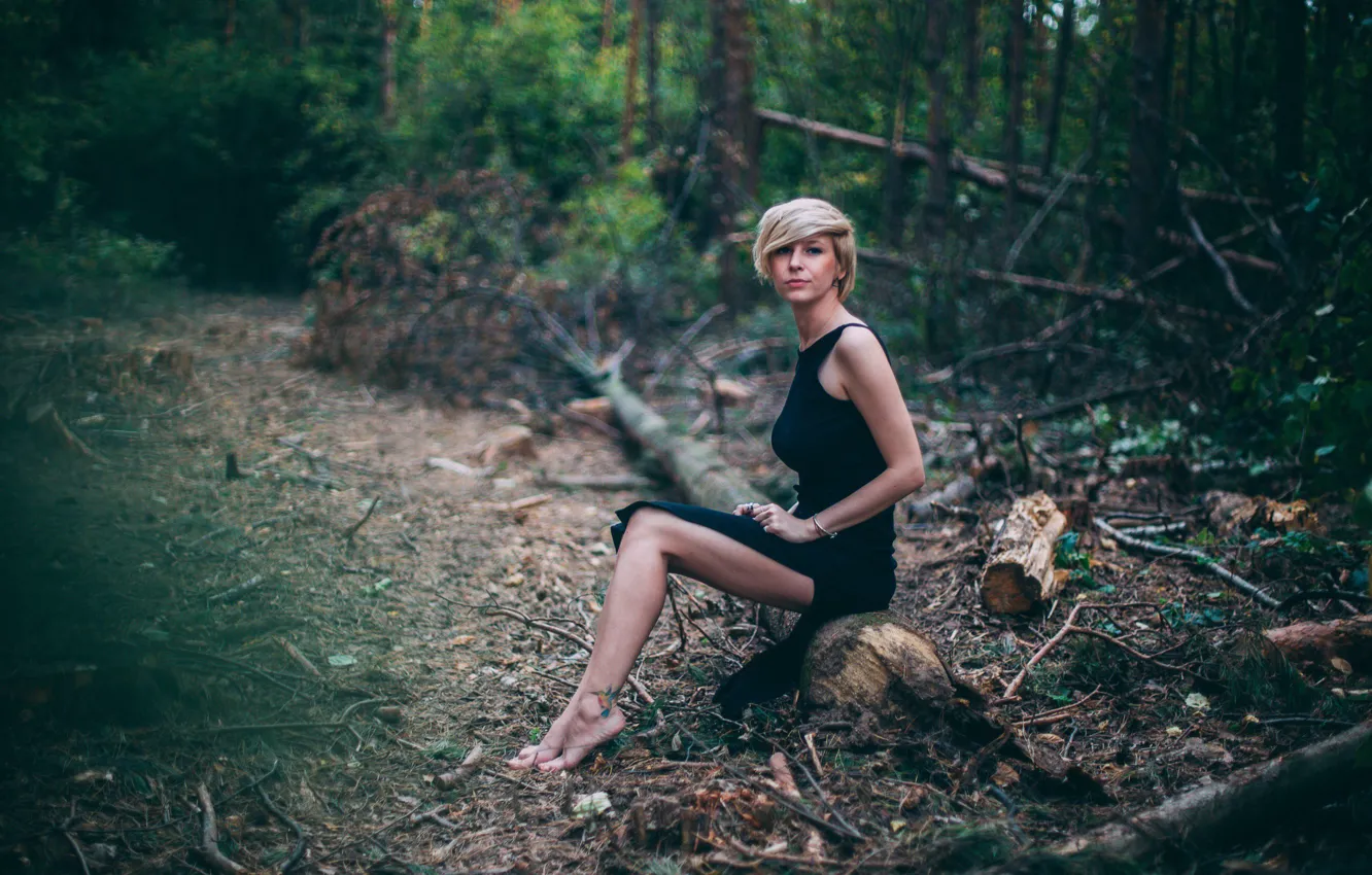 Photo wallpaper forest, girl, girl, legs, woman, Olga Valikova, Olga Vastikova