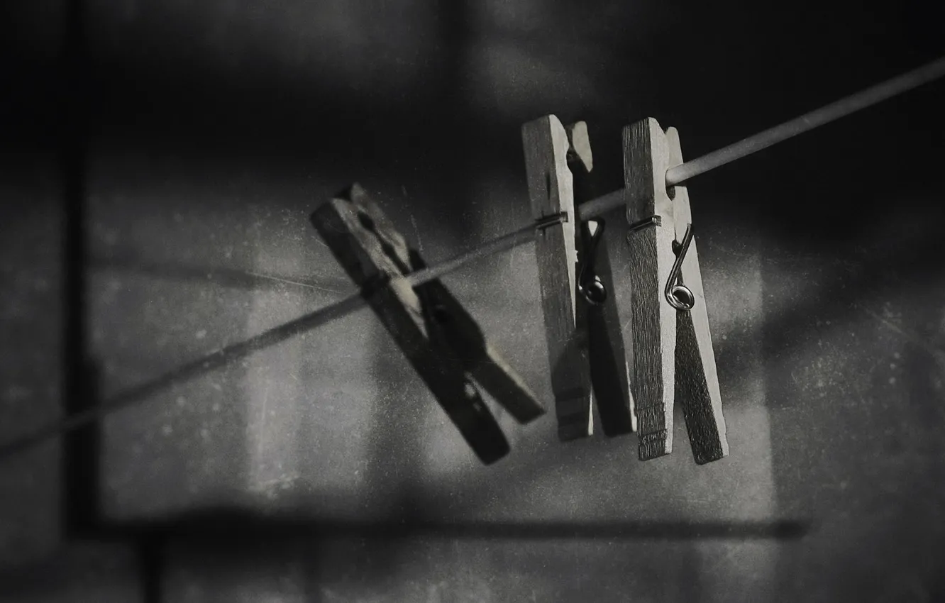 Photo wallpaper macro, background, clothespins