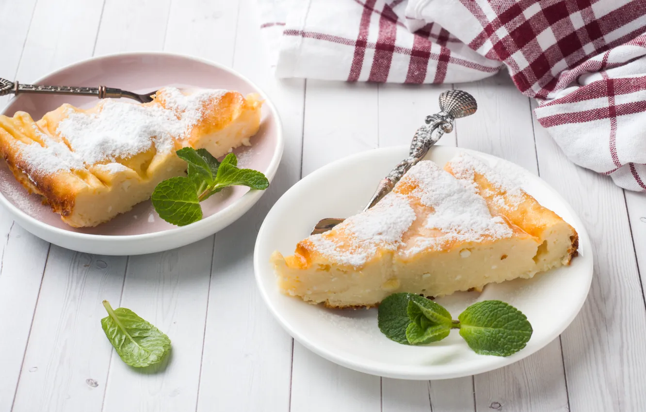 Photo wallpaper powdered sugar, cheese, casserole