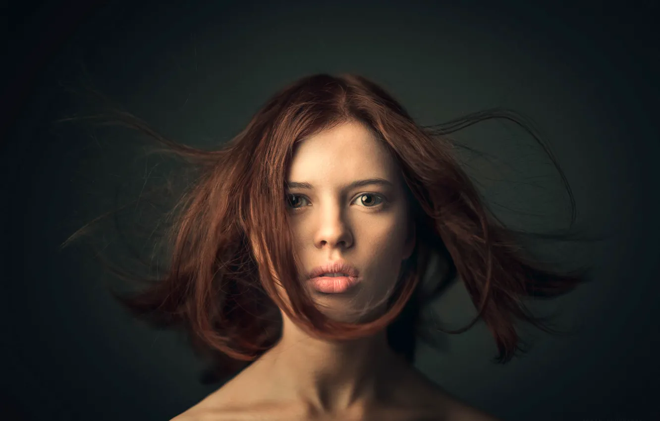 Photo wallpaper look, girl, background, model, hair, portrait, makeup, hairstyle