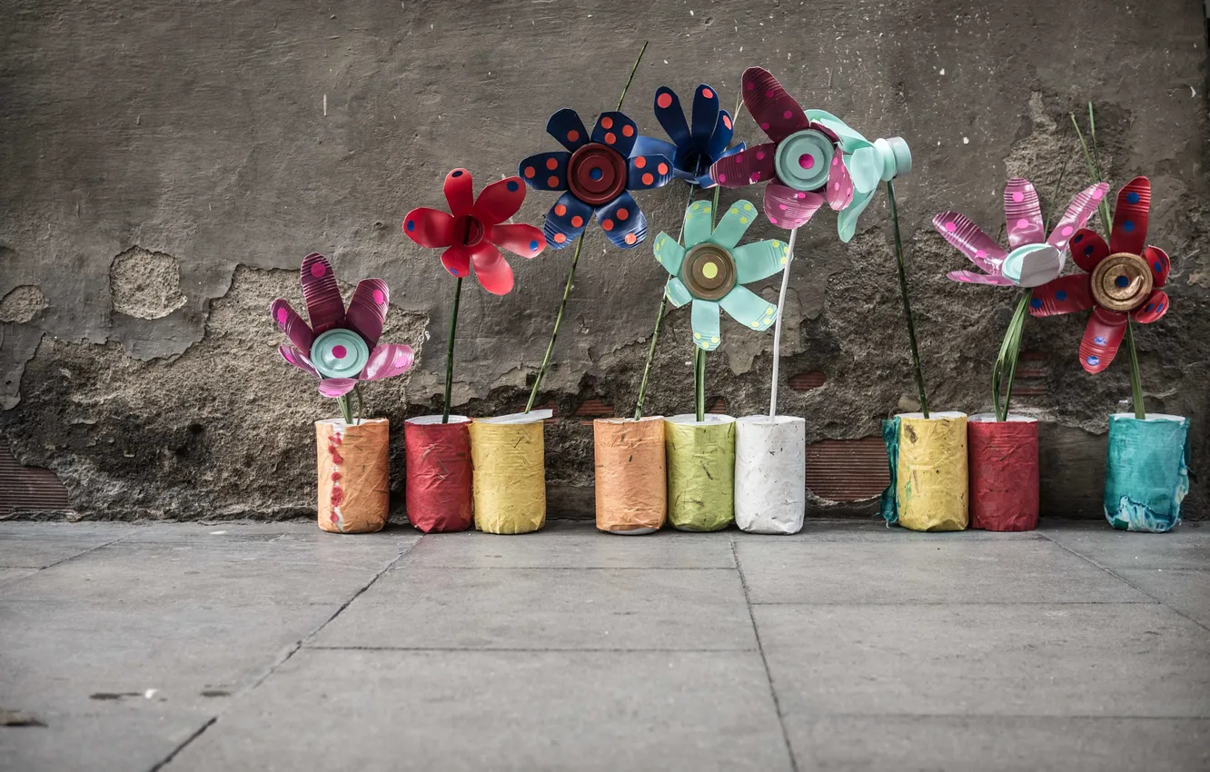 Photo wallpaper colours, street, Urban Flowers