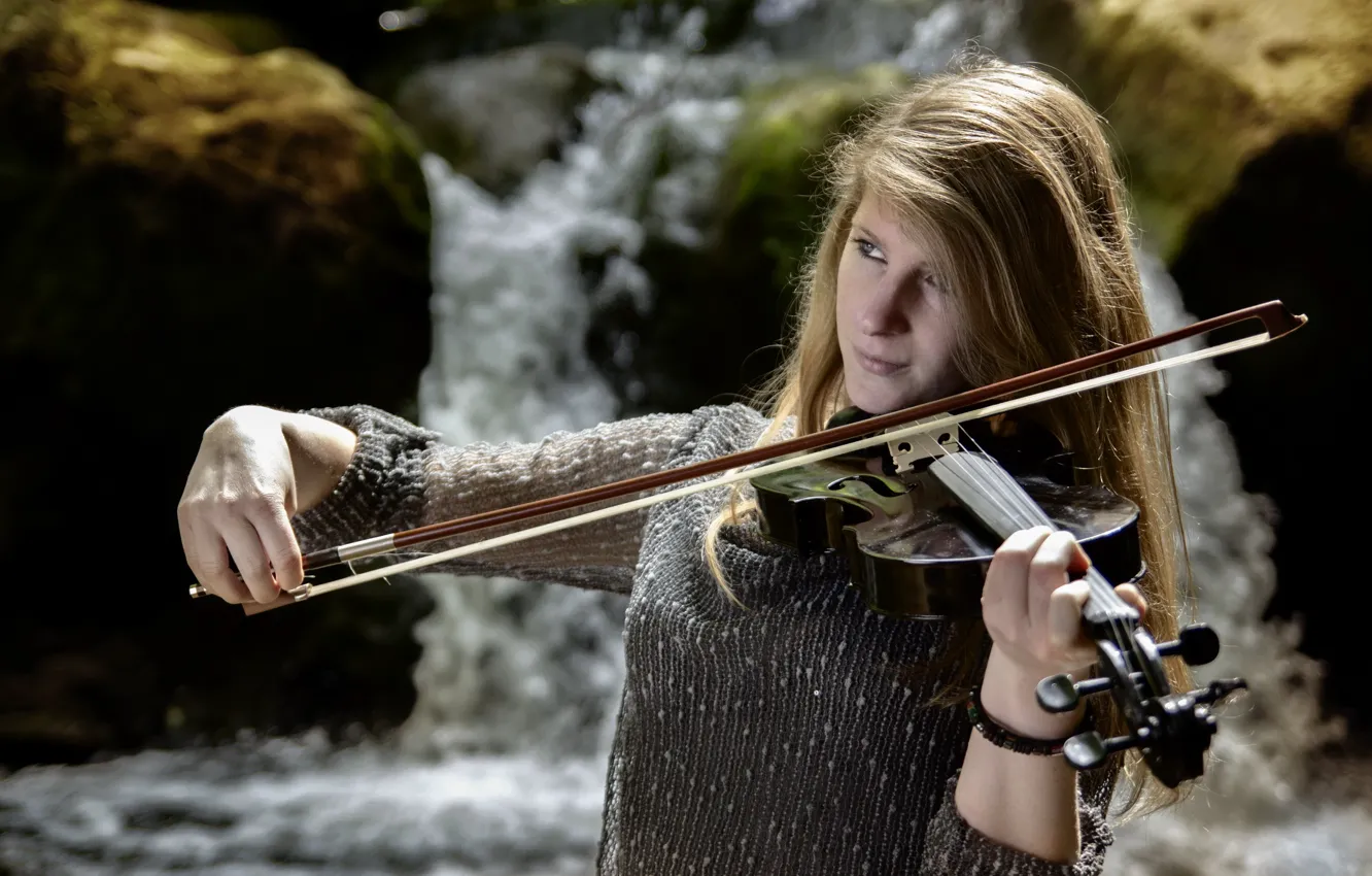 Photo wallpaper girl, music, violin