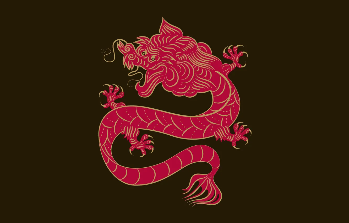 Photo wallpaper dragon, China, ornament
