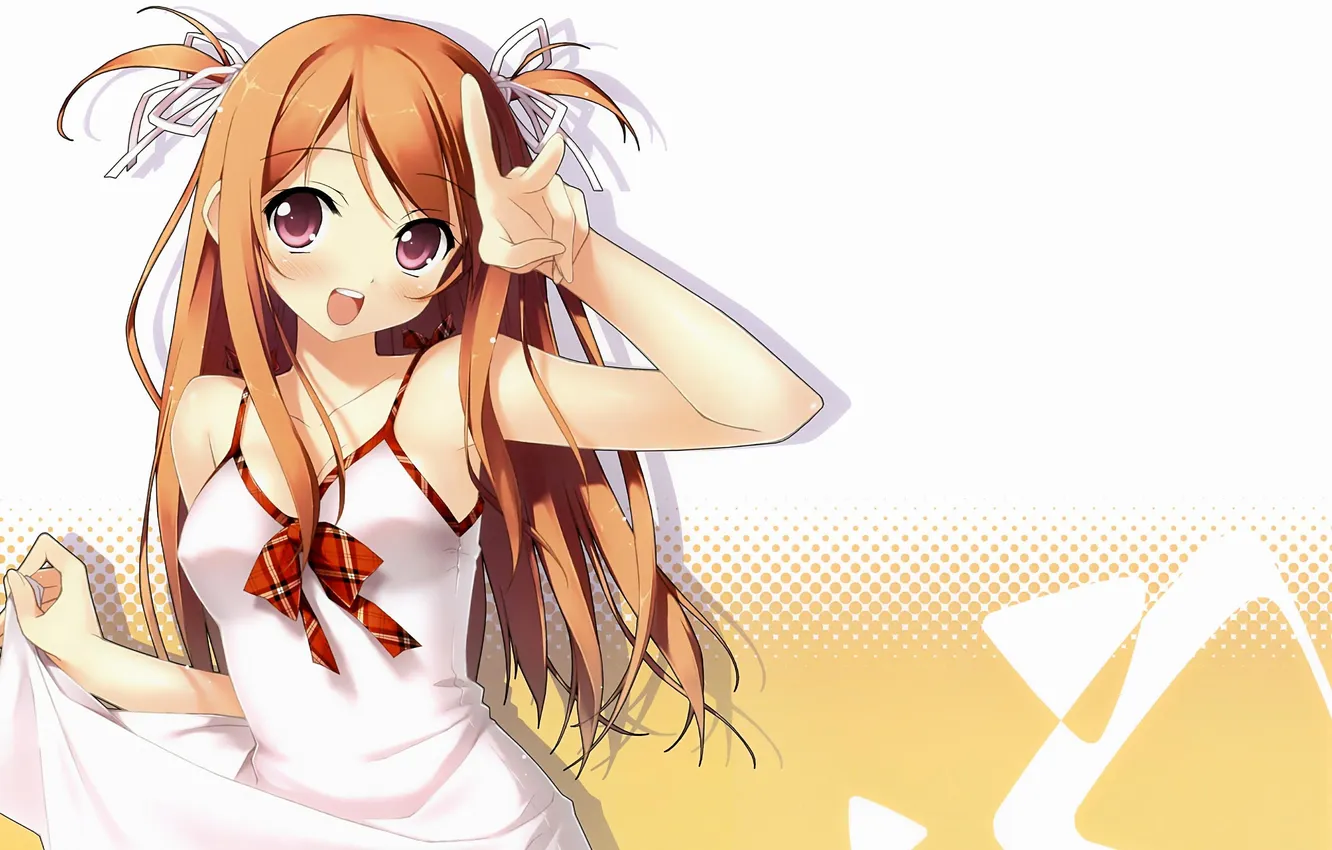 Photo wallpaper look, girl, anime, gesture
