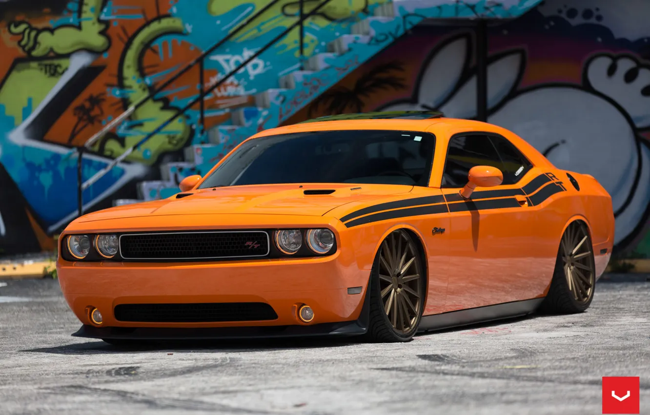 Photo wallpaper Dodge, Challenger, Vossen, Wheels, Bronze, VFS2, 2015 - 1067