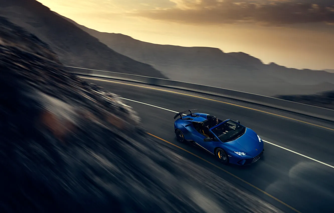 Photo wallpaper speed, Lamborghini, Spyder, 2018, Performante, Huracan
