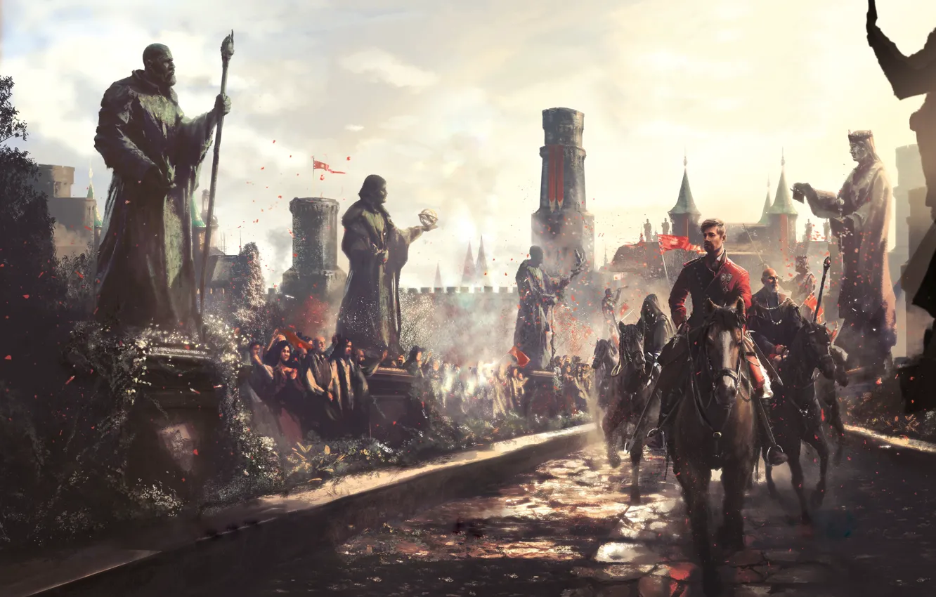 Photo wallpaper the city, rider, statue, Joe Abercrombie, The First Law, Joe Abercrombie, THE FIRST LAW, Bayaz