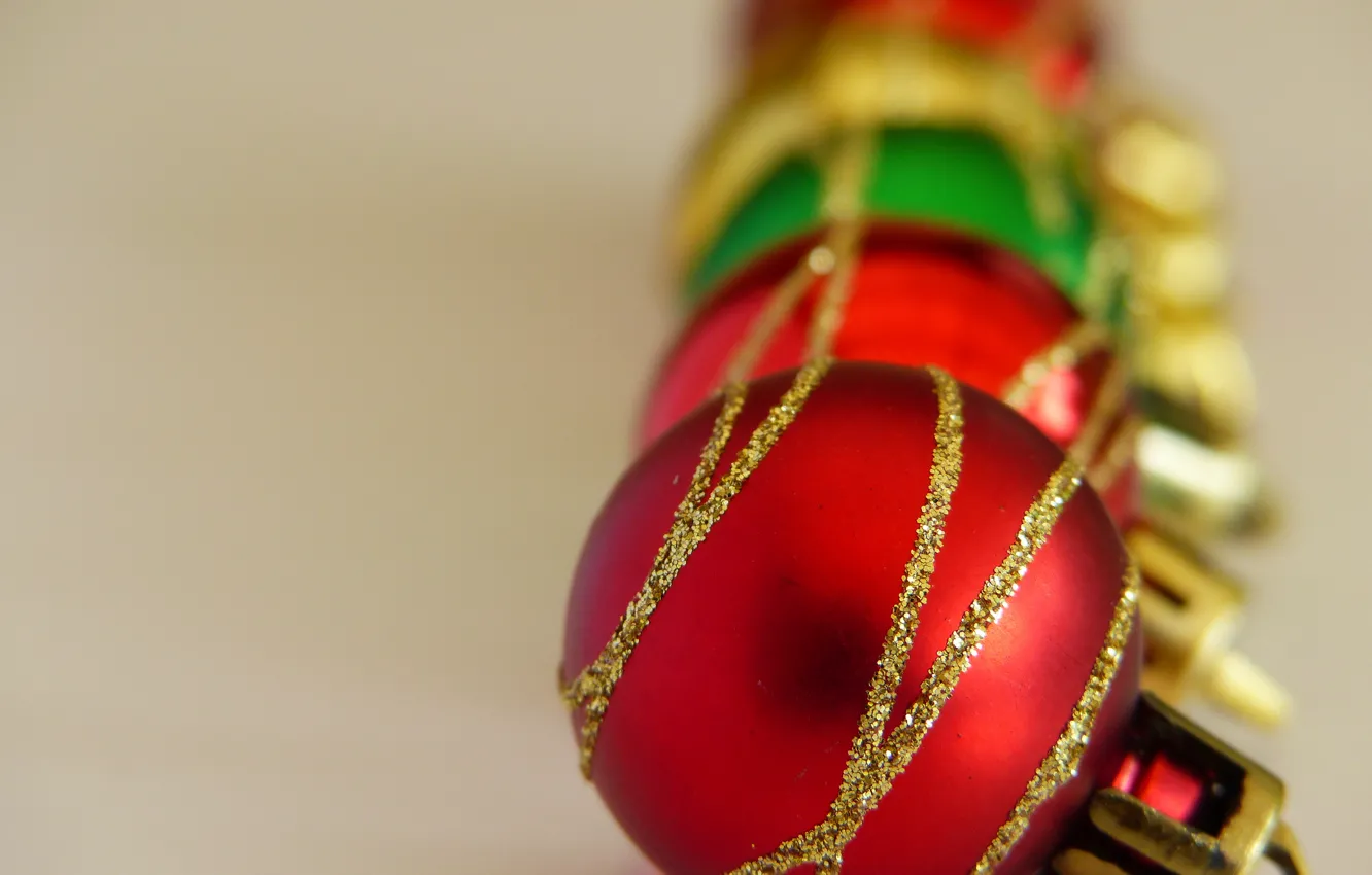 Photo wallpaper balls, macro, toys, new year, Christmas, ukrashenie