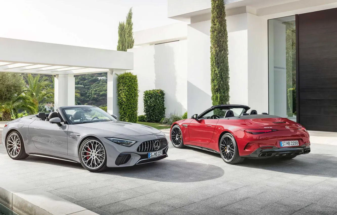 Photo wallpaper Mercedes, AMG, Convertible, exterior, SL 63, 2022, Mercedes-AMG SL 63