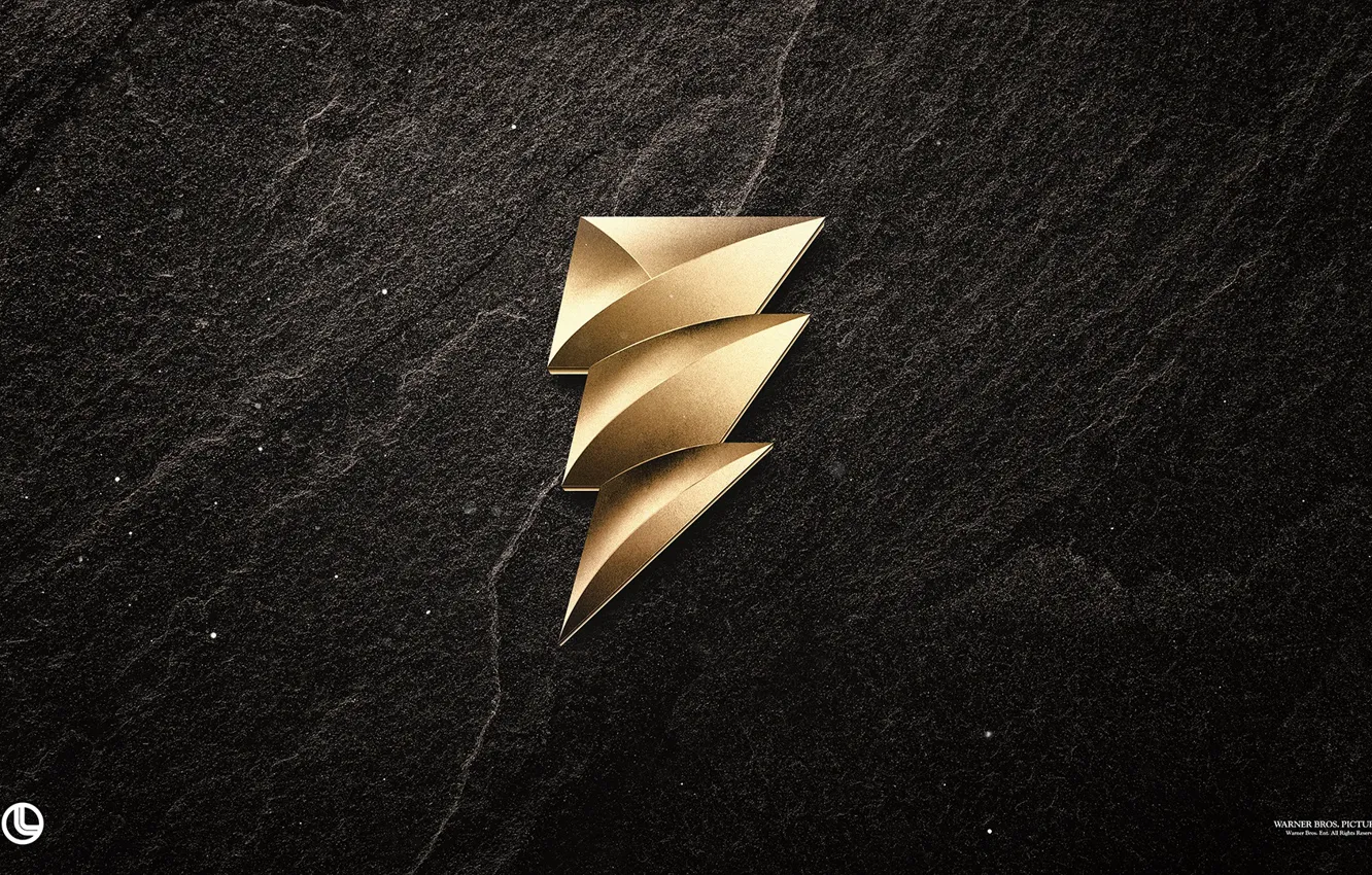 Photo wallpaper metal, logo, Lightning, deviantart, Shazam, dc comic, Billy Batson, dc extended universe