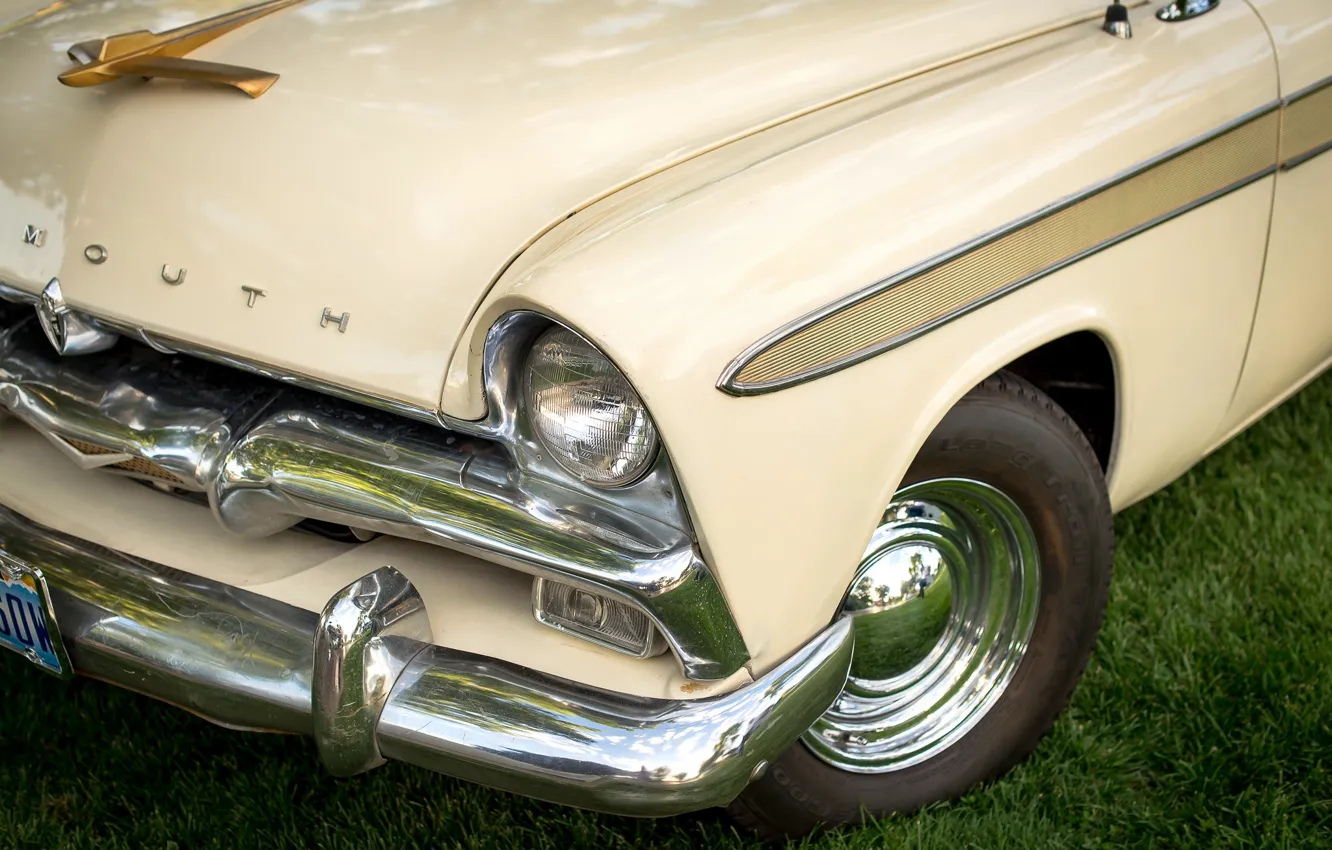 Photo wallpaper style, lights, classic, Plymouth, 1956