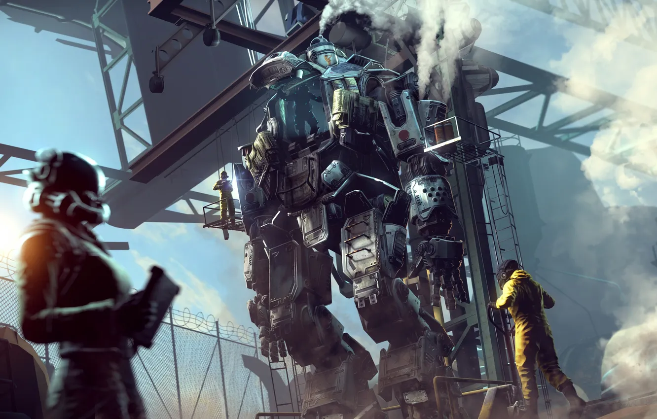 Photo wallpaper mech, fan art, Atlas, Titanfall, ‎Respawn Entertainment