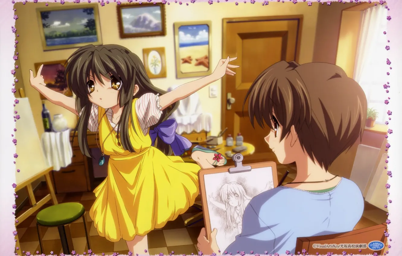 Photo wallpaper room, figure, clannad, Ibuki, Clannad