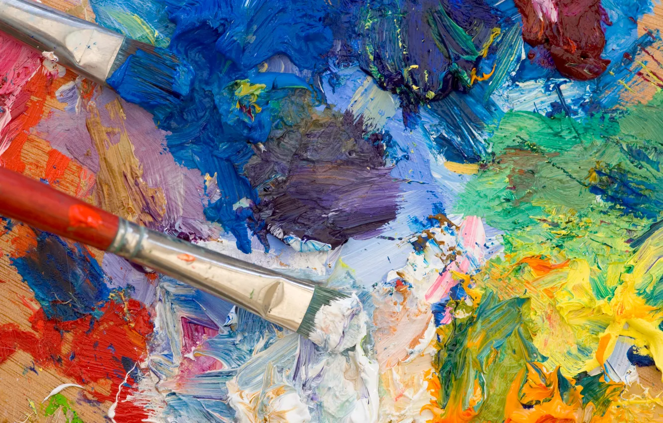 Photo wallpaper colors, paint, brush