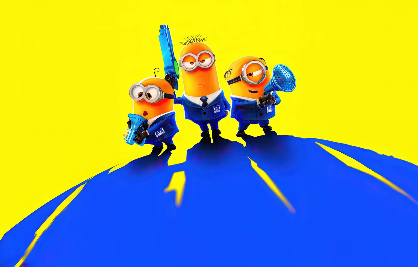 Photo wallpaper shadows, Minions, Despicable me 4