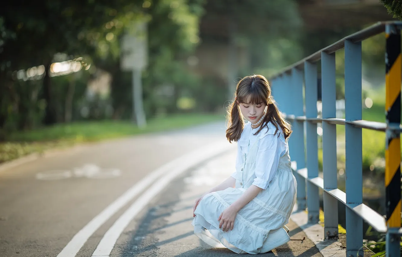 Photo wallpaper street, girl, Asian