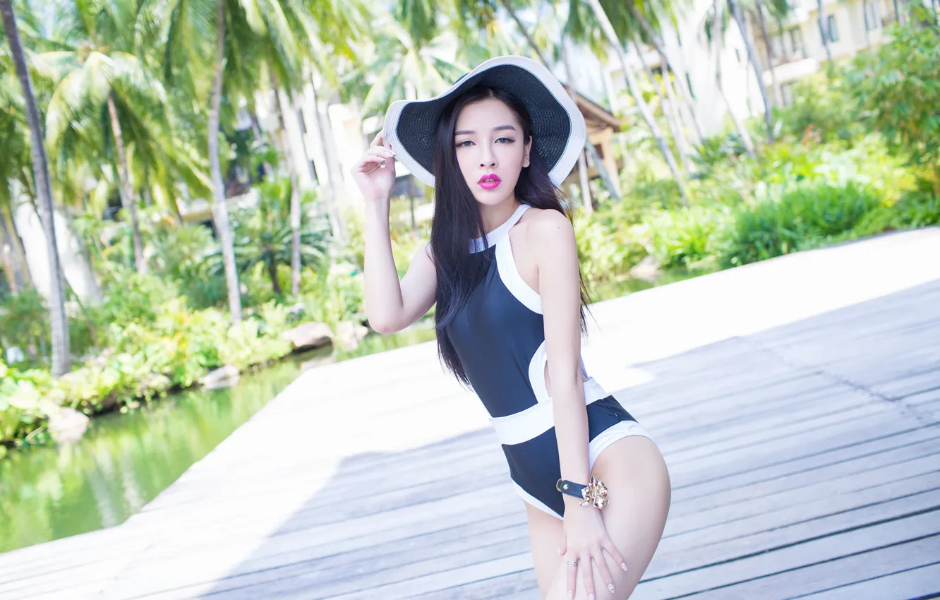 Photo wallpaper Girl, Asian, sexy