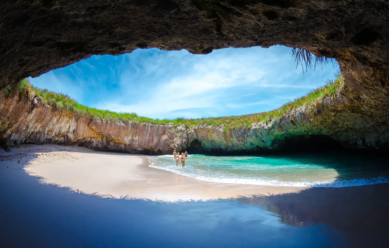 Photo wallpaper sea, cave, Costa Rica, Escondido Beach
