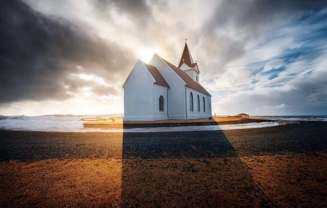 Photo wallpaper light, shadow, morning, temple