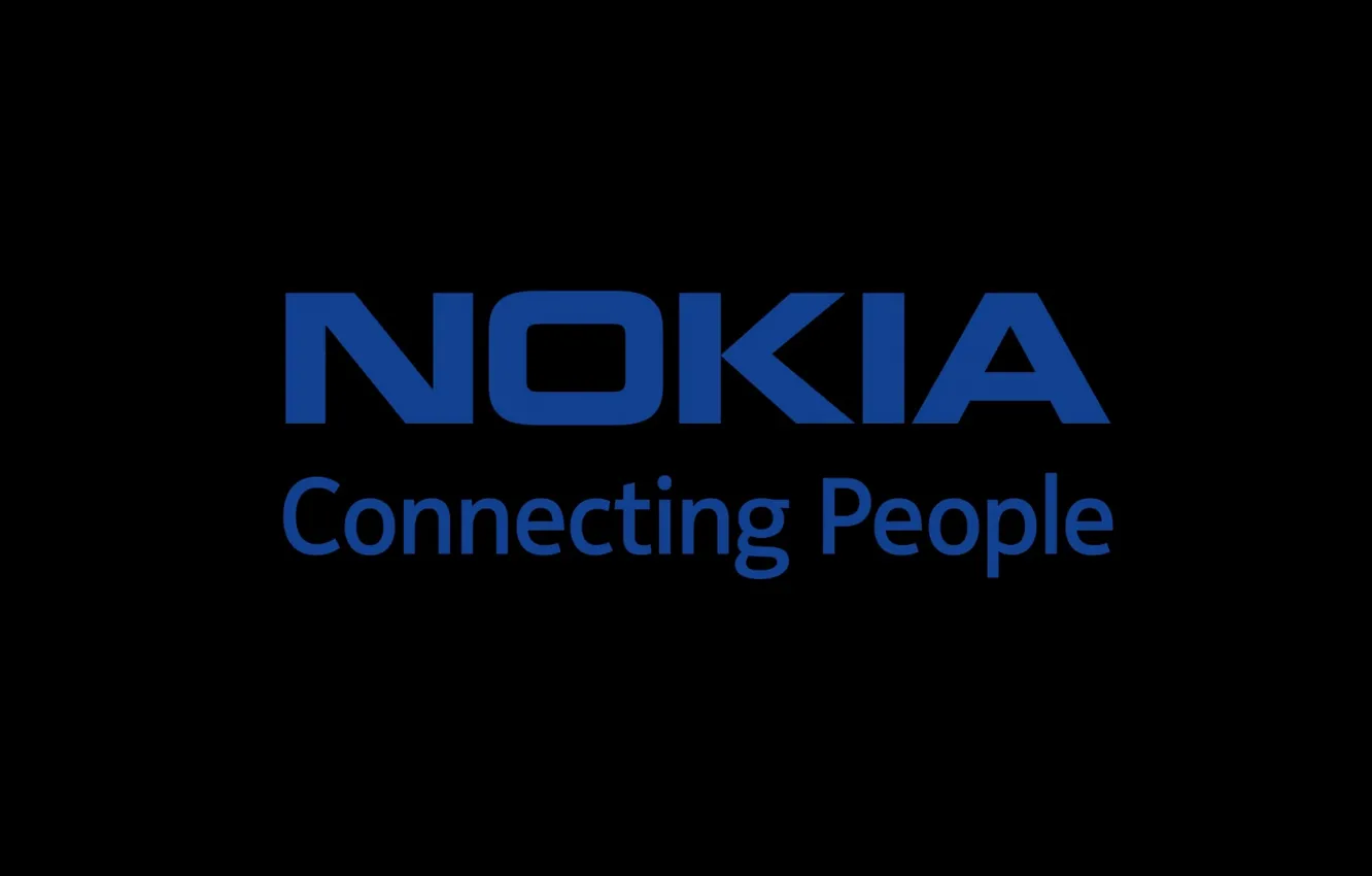 Photo wallpaper the inscription, minimalism, black, blue, Nokia