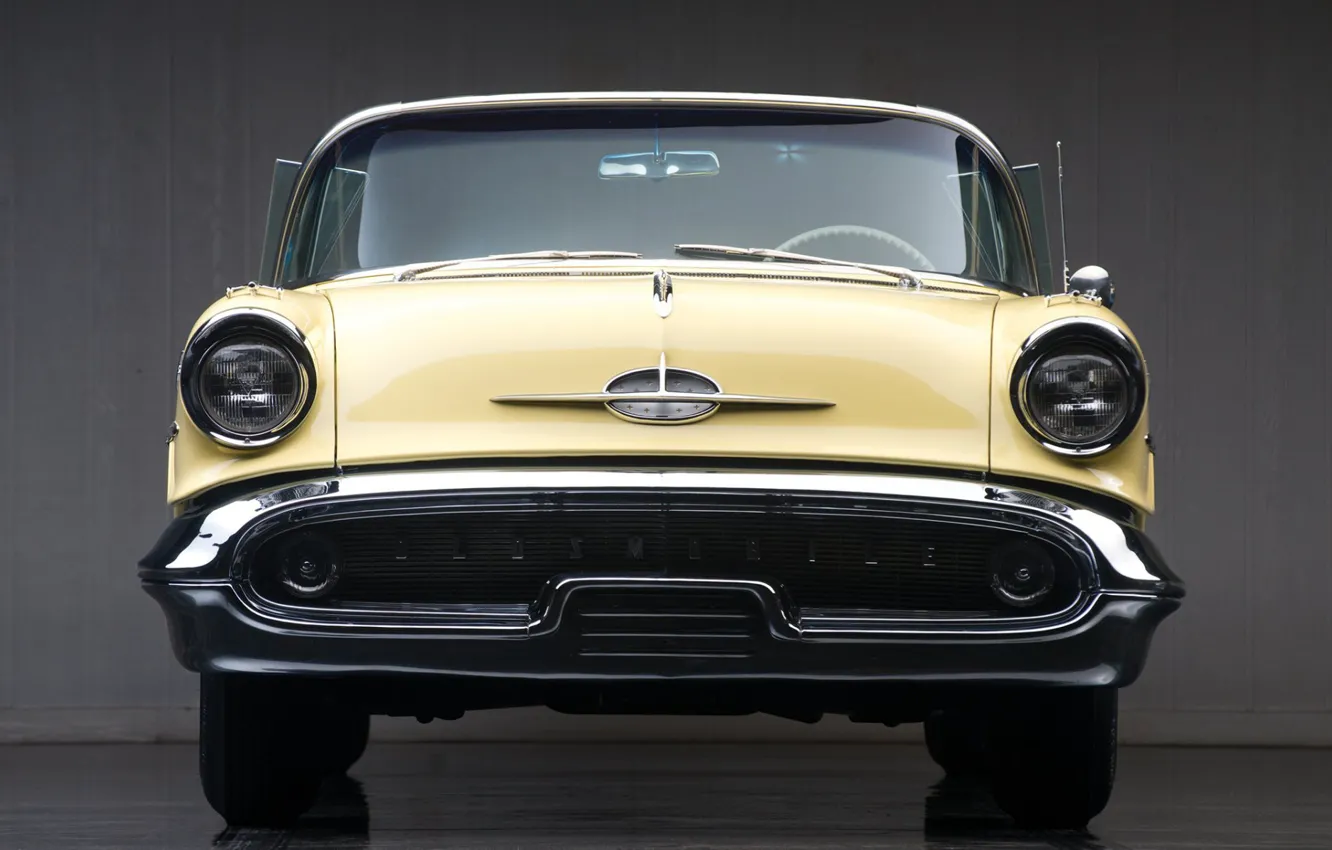Photo wallpaper Yellow, 1957, Convertible, Oldsmobile, Starfire, Retro car