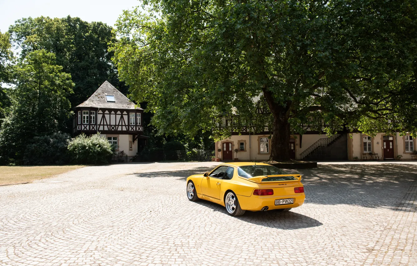 Photo wallpaper car, Porsche, trees, 968, Porsche 968 Turbo S
