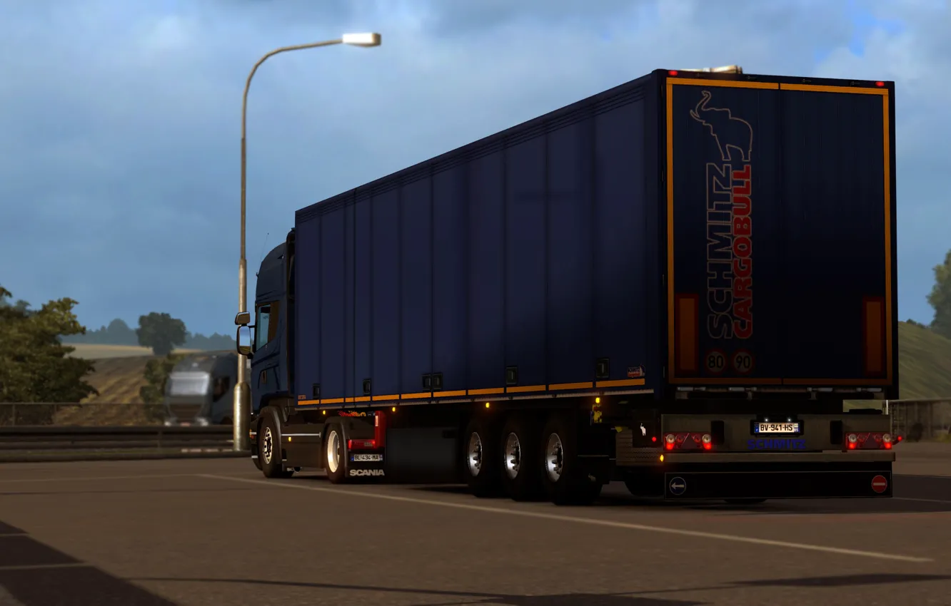 Photo wallpaper Front, power, parking, face, low, Scania, Trailer, R730