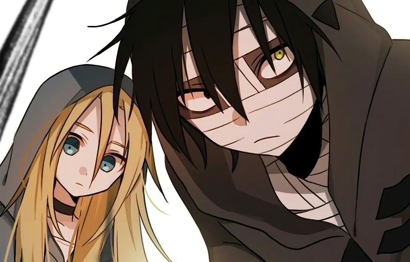 Photo wallpaper girl, guy, two, Angel bloodshed, Satsuriku no Tenshi