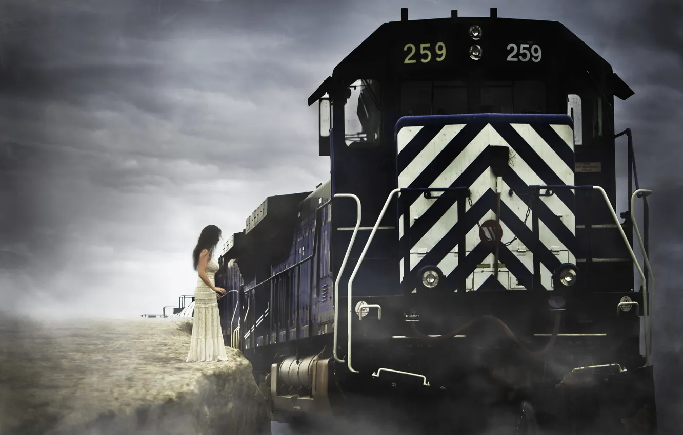 Photo wallpaper life, Train, suicide, death, fine art