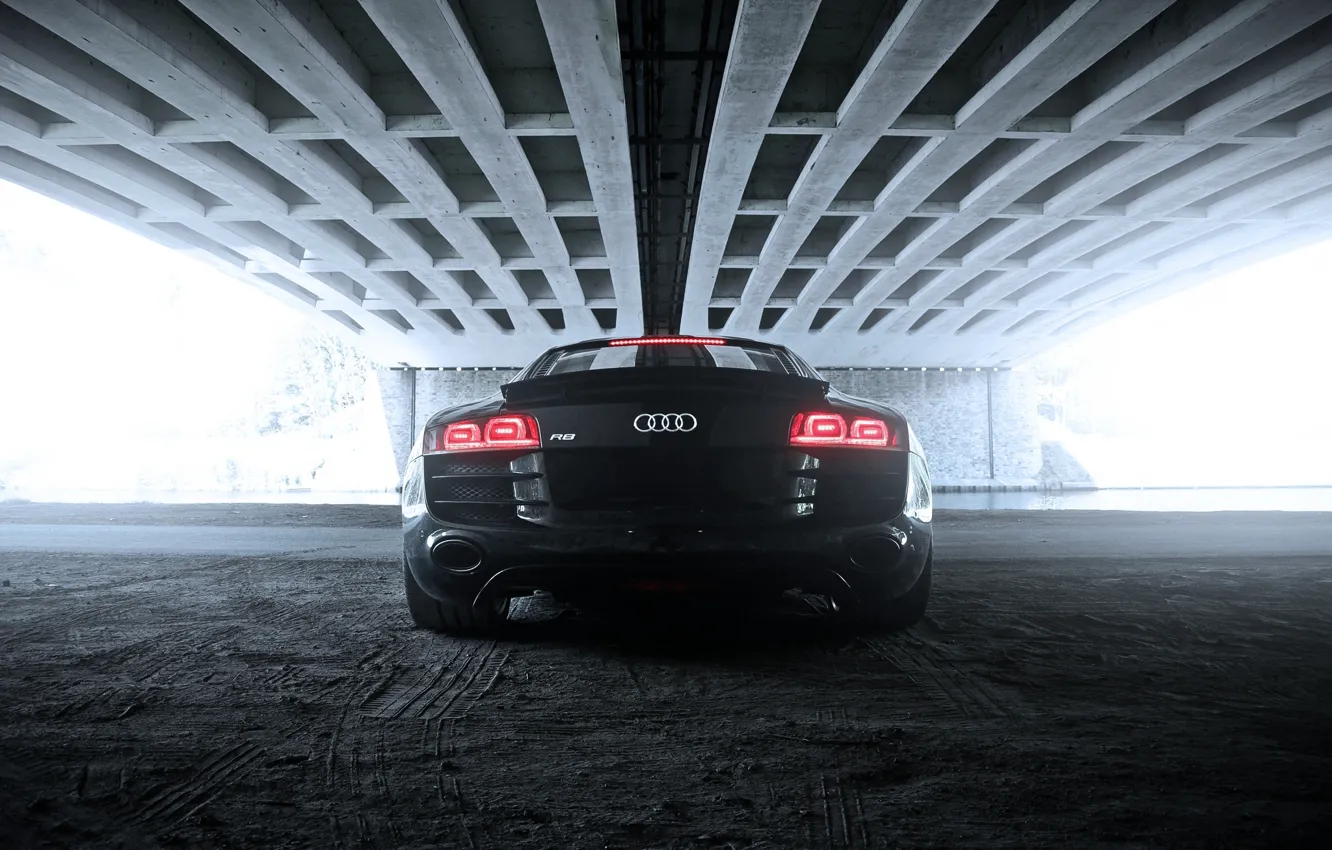 Photo wallpaper Audi, Auto, Bridge, Machine, Back