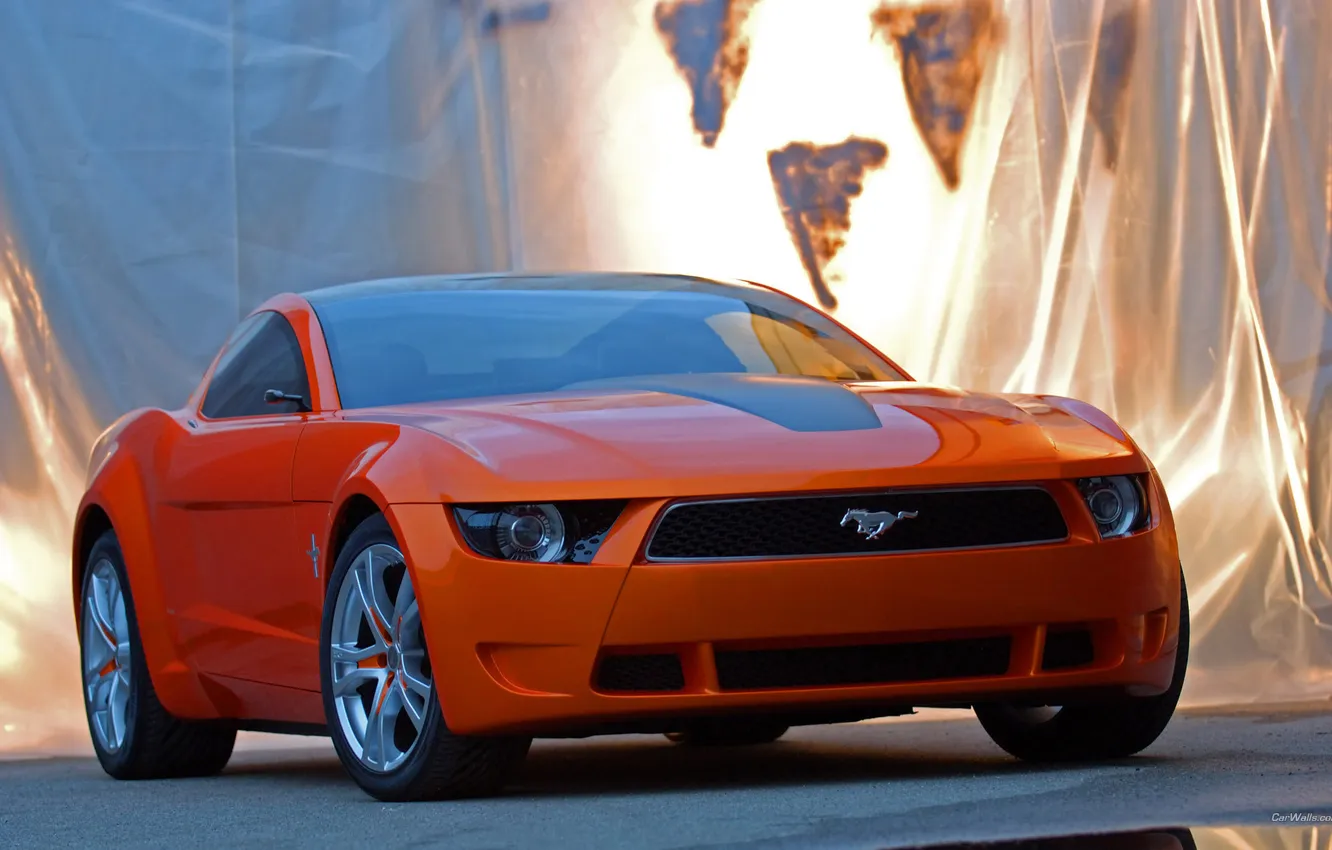 Photo wallpaper auto, orange, Ford, Mustang - Giugiaro