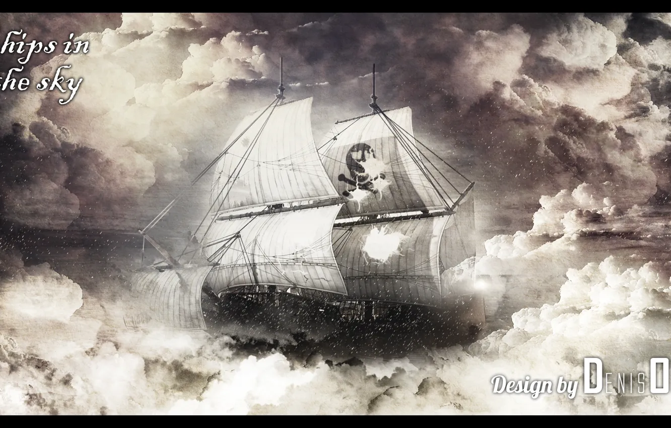 Photo wallpaper the sky, ship, Photoshop, sky, The, ships, denisoff