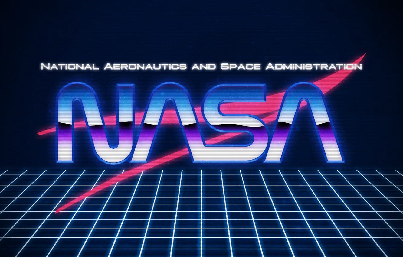 Photo wallpaper logo, 80s, stars, nasa, purple, cool, aesthetic, spcae