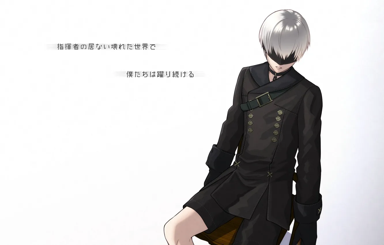 Photo wallpaper blood, headband, guy, Nier Automata, YoRHa No 9 Type S