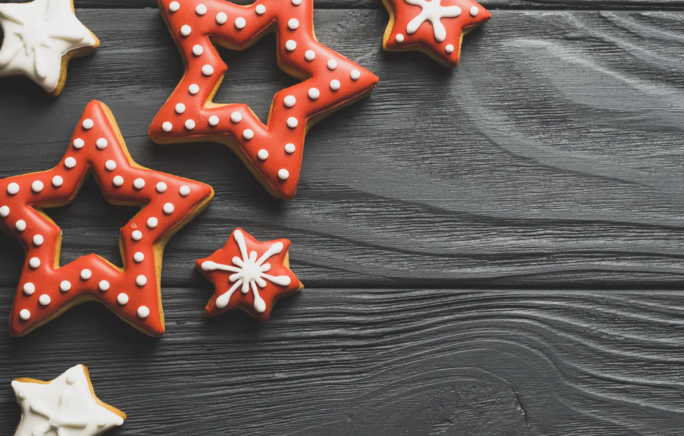 Photo wallpaper star, new year, cookies, treats