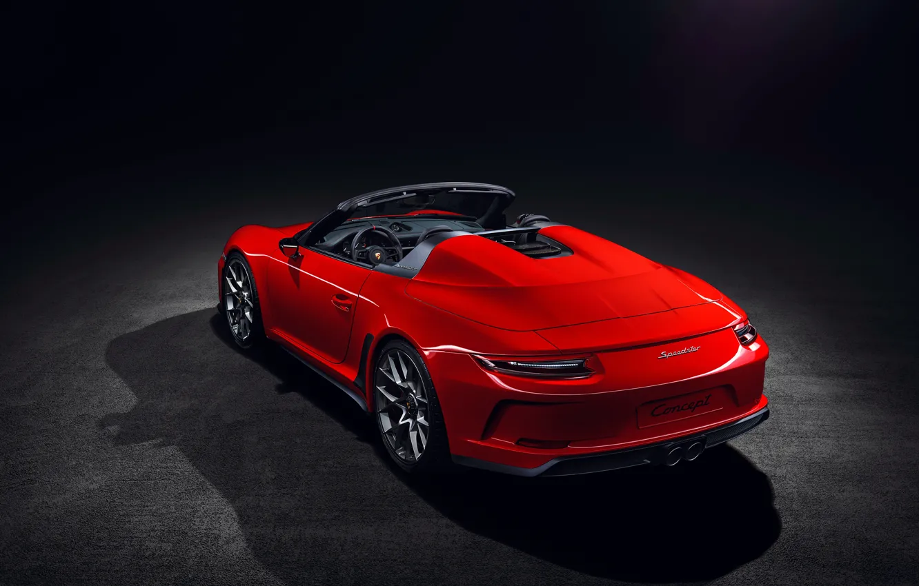 Photo wallpaper 911, Porsche, rear view, 2018, Speedster, Concept II